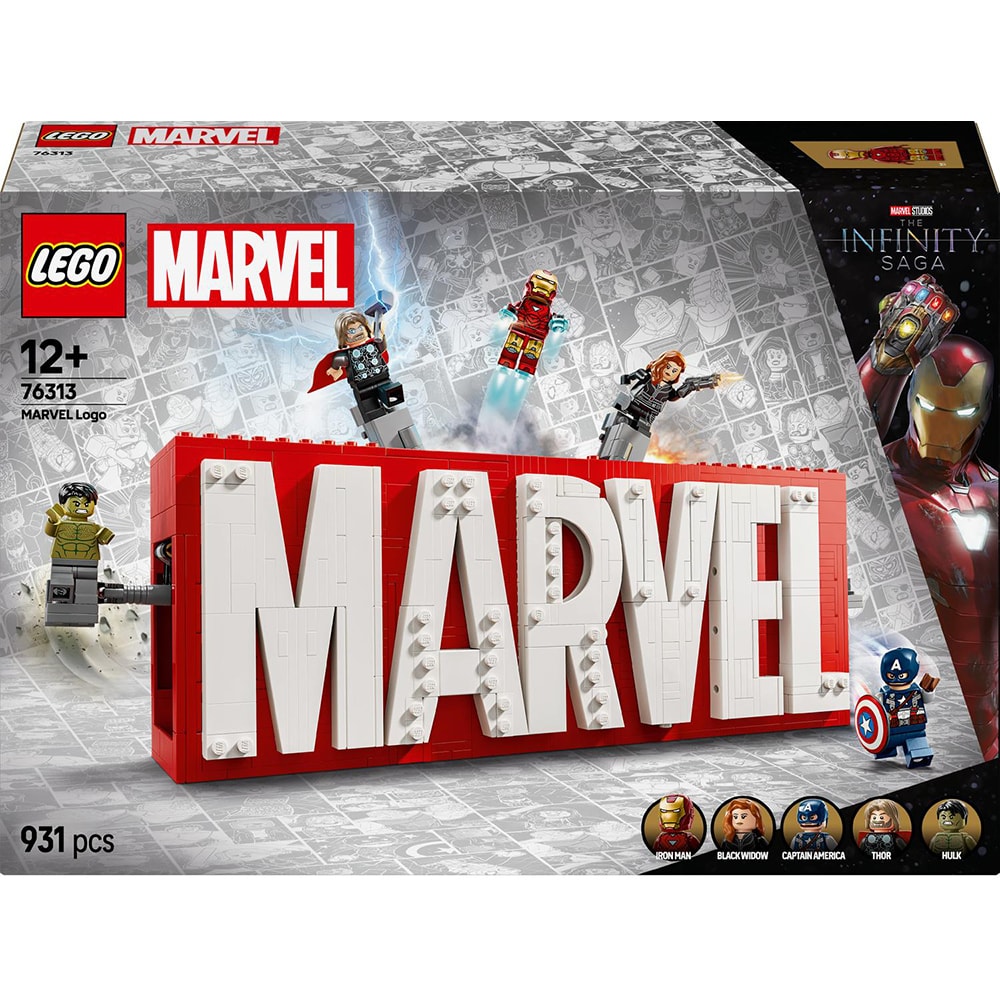 LEGO Marvel: Sigla si minifigurine Marvel 76313, 12 ani+, 931 piese