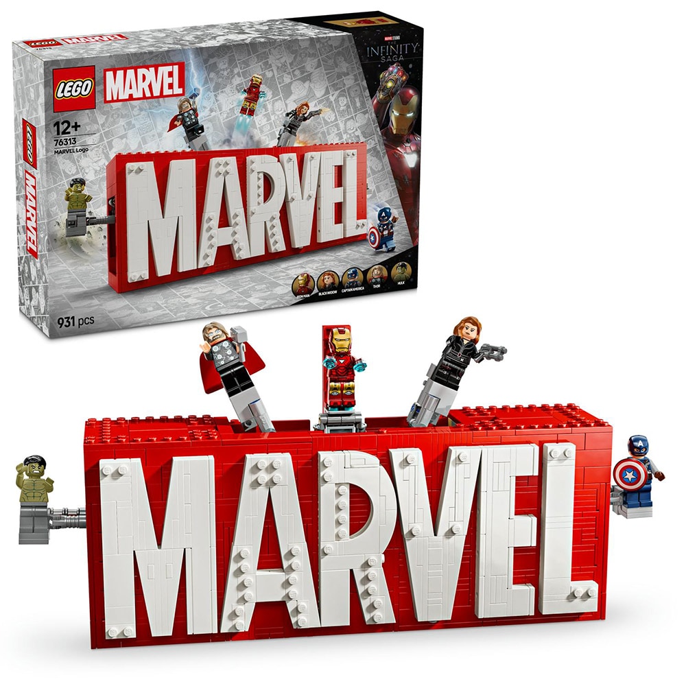 LEGO Marvel: Sigla si minifigurine Marvel 76313, 12 ani+, 931 piese