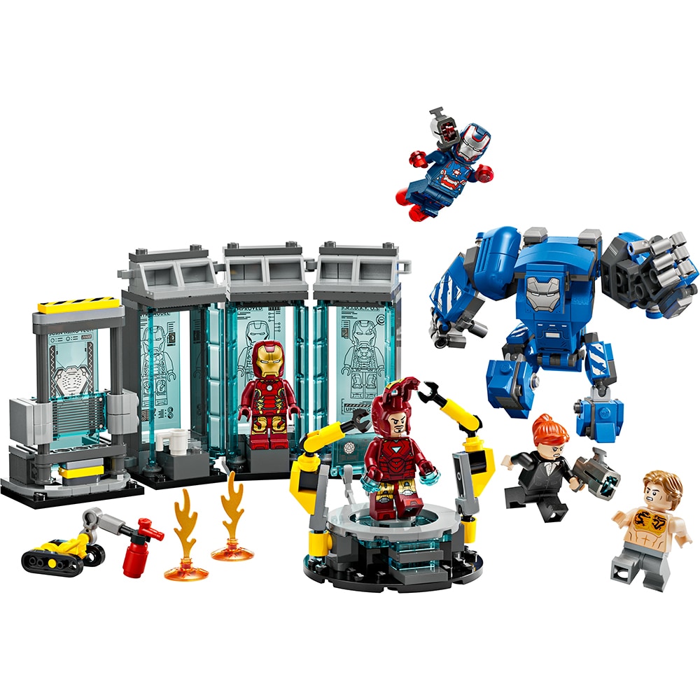 LEGO Marvel: Laboratorul lui Iron Man - Sala armurilor 76315, 8 ani+, 384 piese