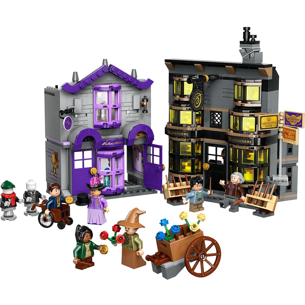 LEGO Harry Potter: Magazinul de baghete Ollivander si magazinul de haine al lui Madam Malkin 76439, 8 ani+, 744 piese