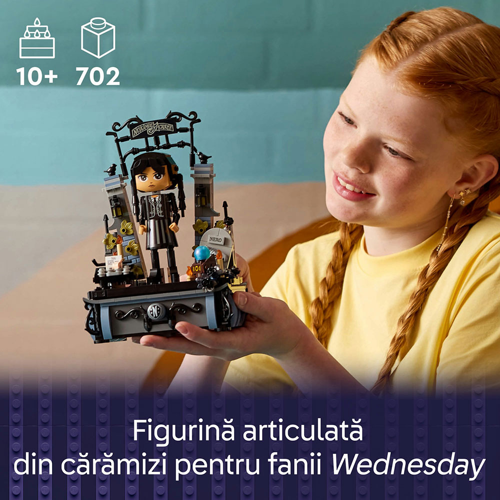 LEGO Wednesday: Figurina Wednesday Addams 76780, 10 ani+, 702 piese