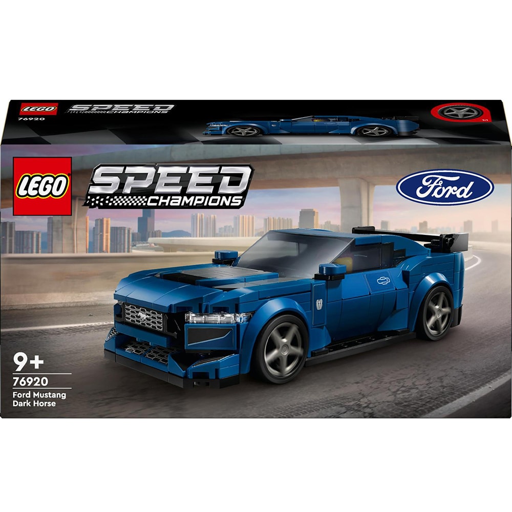 LEGO Speed Champions: Masina sport Ford Mustang Dark Horse 76920, 9 ani+, 344 piese