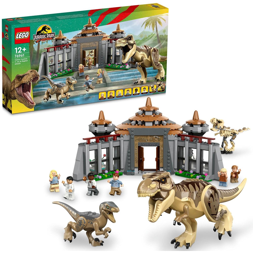 LEGO Jurassic World: Centru pentru turisti - T. rex si raptor la atac 76961, 12 ani+, 693 piese