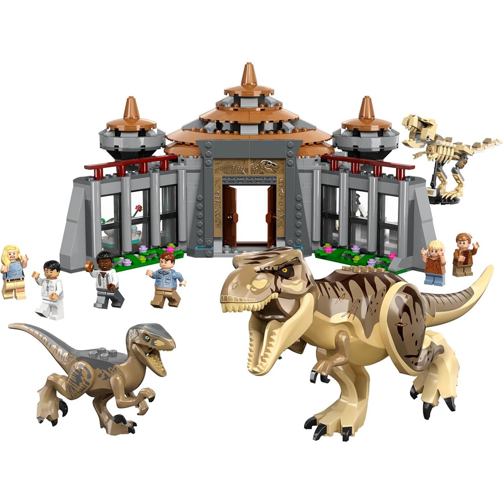 LEGO Jurassic World: Centru pentru turisti - T. rex si raptor la atac 76961, 12 ani+, 693 piese