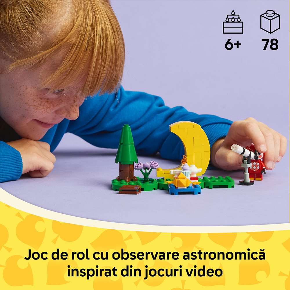 LEGO Animal Crossing: Crossing Observarea stelelor cu Celeste 77053, 6 ani+, 78 piese