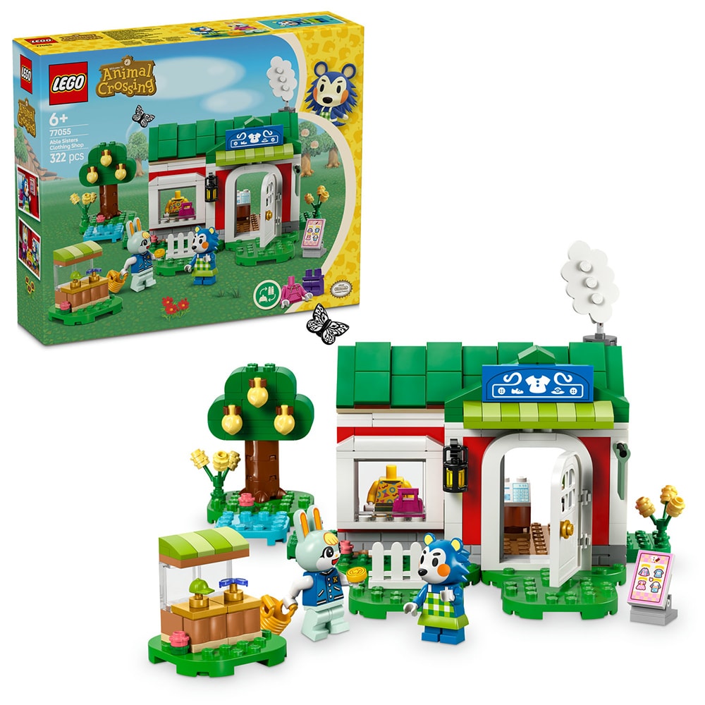 LEGO Animal Crossing: Magazinul de haine detinut de Able Sisters 77055, 6 ani+, 322 piese