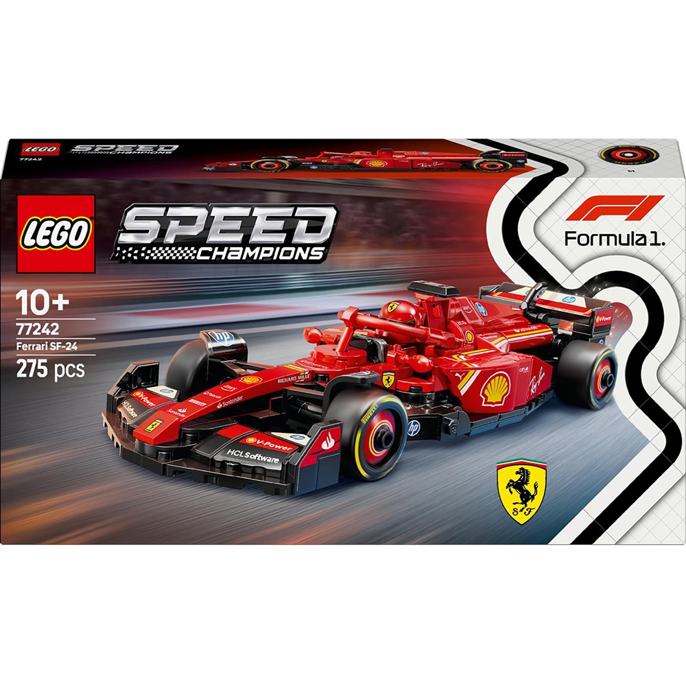 LEGO Speed Champions: Formula 1 - Masina de curse F1 Ferrari SF-24 77242, 10 ani+, 275 piese
