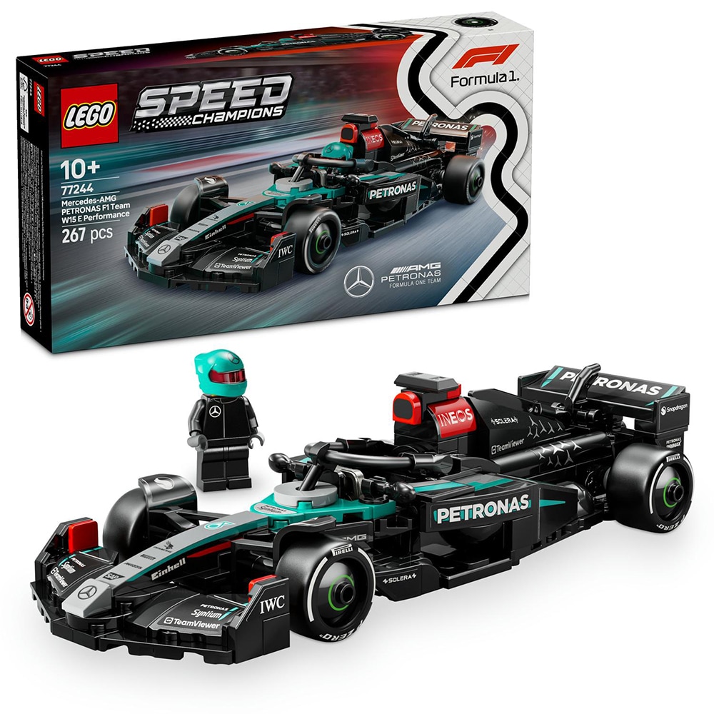 LEGO Speed Champions: Formula 1 - Masina de curse Mercedes-AMG F1 W15 77244, 10 ani+, 267 piese