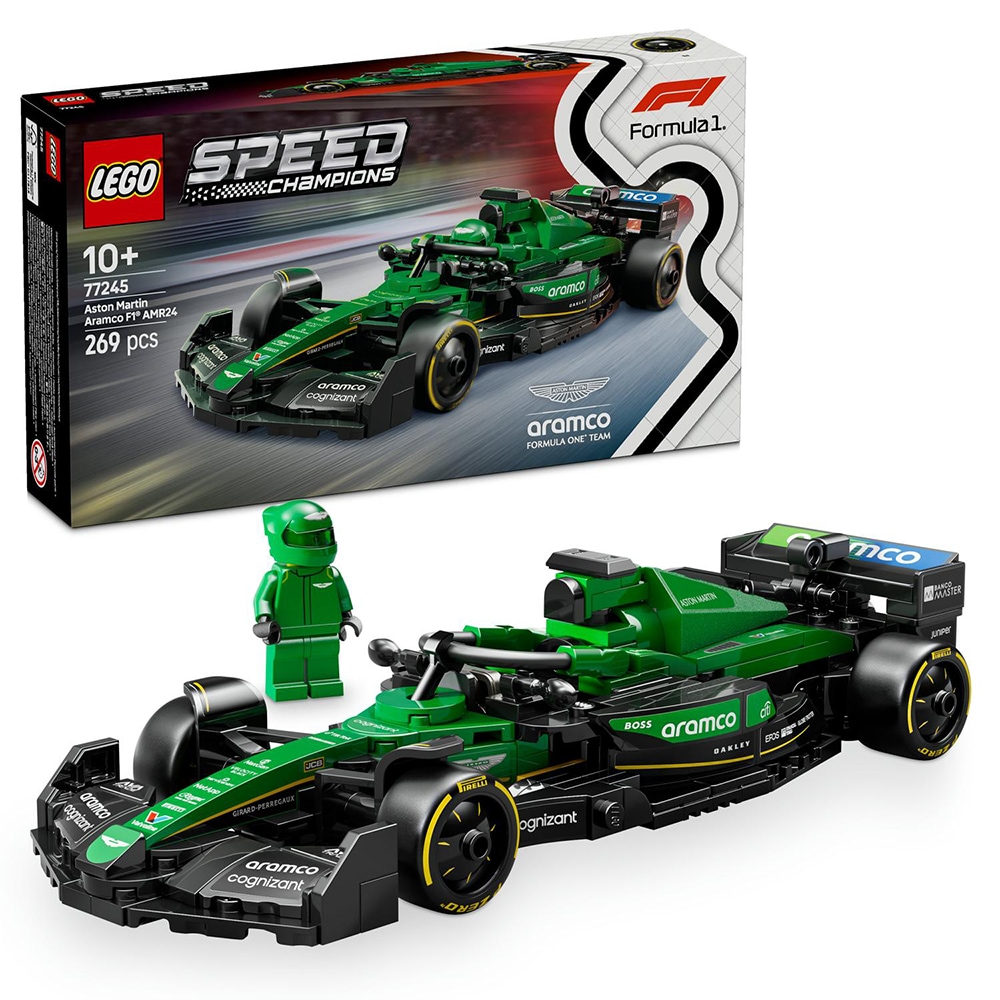 LEGO Speed Champions: Masina de curse Aston Martin Aramco F1 AMR24 77245, 10 ani+, 269 piese