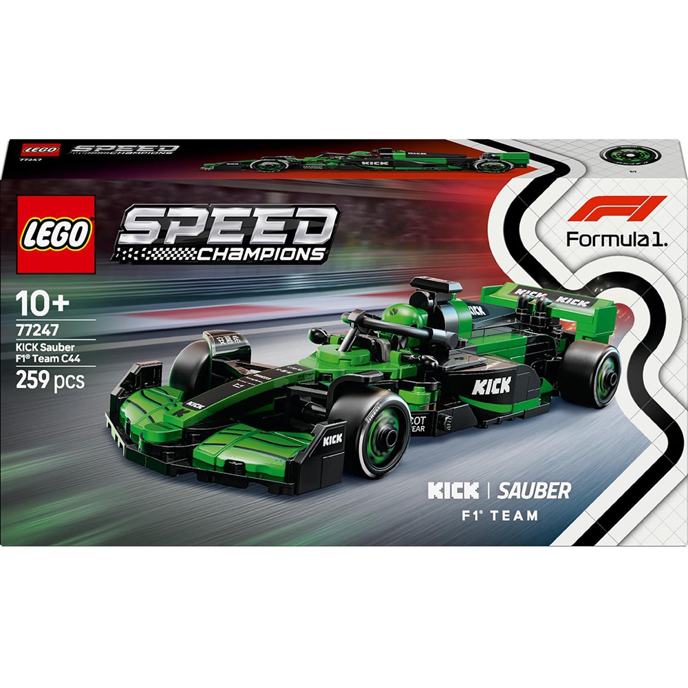 LEGO Speed Champions:  Masina de curse KICK Sauber F1 Team C44 77247, 10 ani+, 259 piese