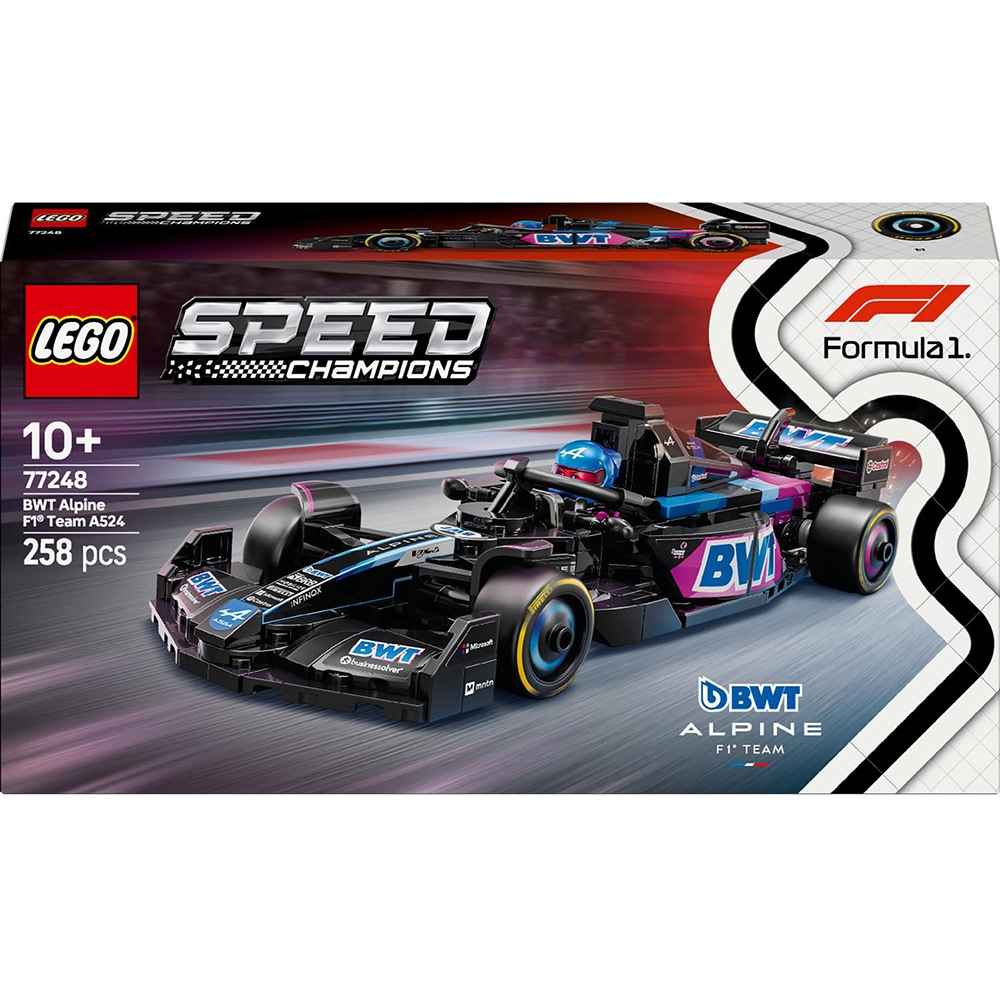 LEGO Speed Champions: Masina de curse BWT Alpine F1 Team A524 77248, 10 ani+, 258 piese