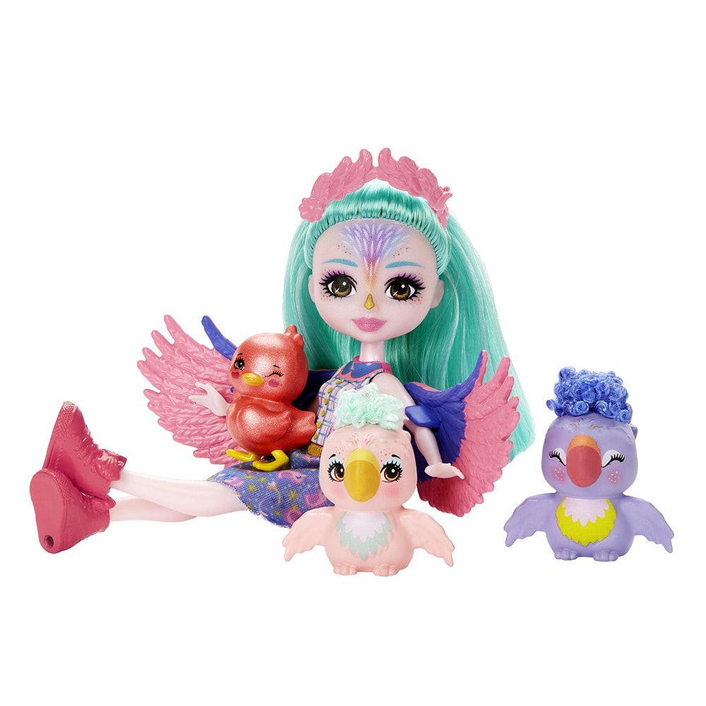 Set papusa ENCHANTIMALS Familia Filiei Finch MTHKN15, 4 ani+, multicolor