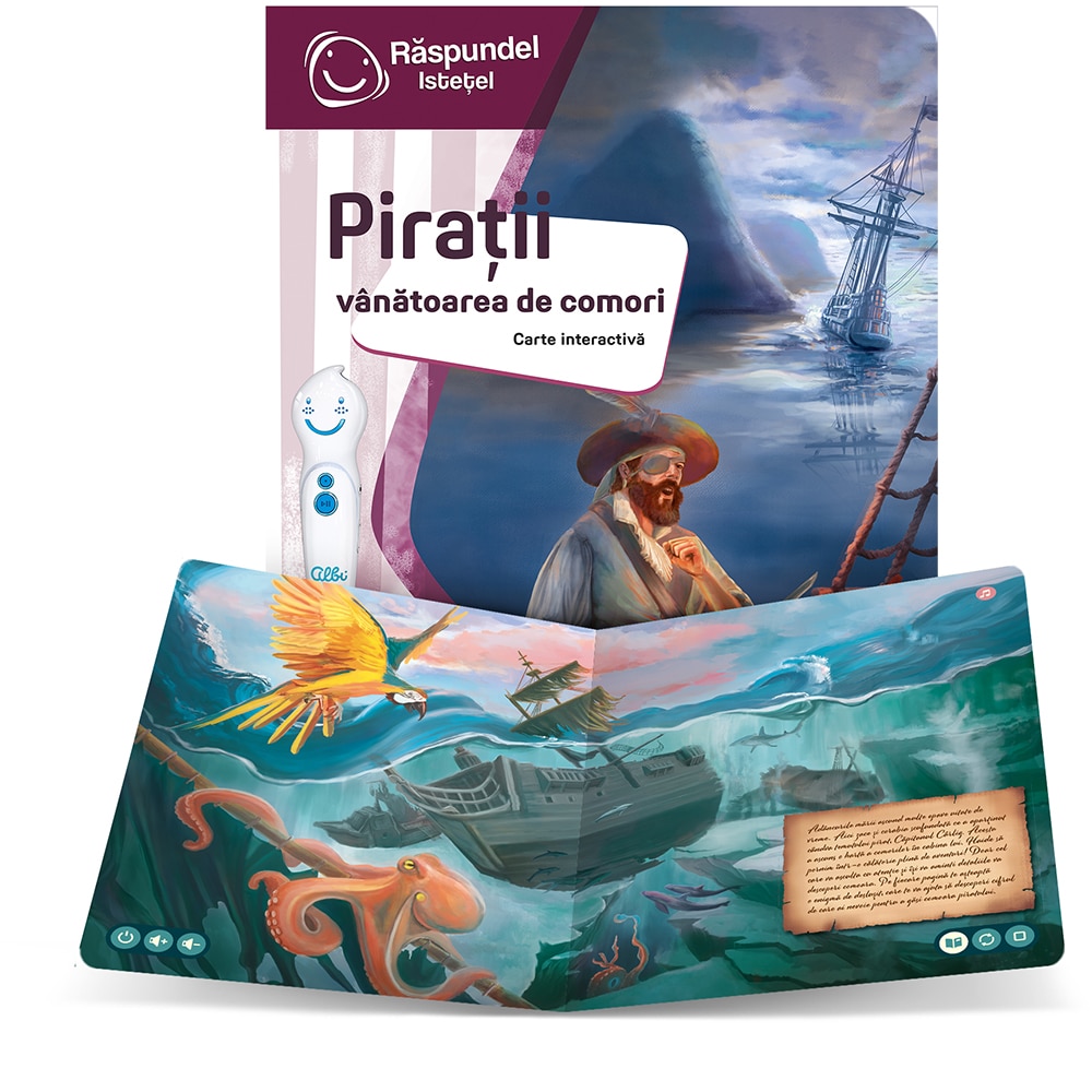 Carte interactiva RASPUNDEL ISTETEL Piratii RASP63358, 5 ani+, multicolor
