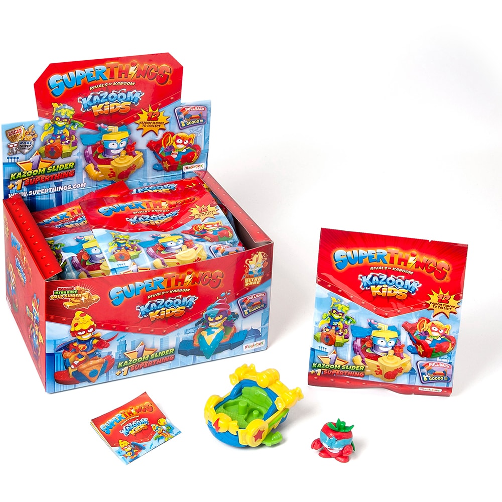 Set figurine SUPERTHINGS Kazoom Kids - Vehicul Slider SZ8003O, 3 ani+, multicolor
