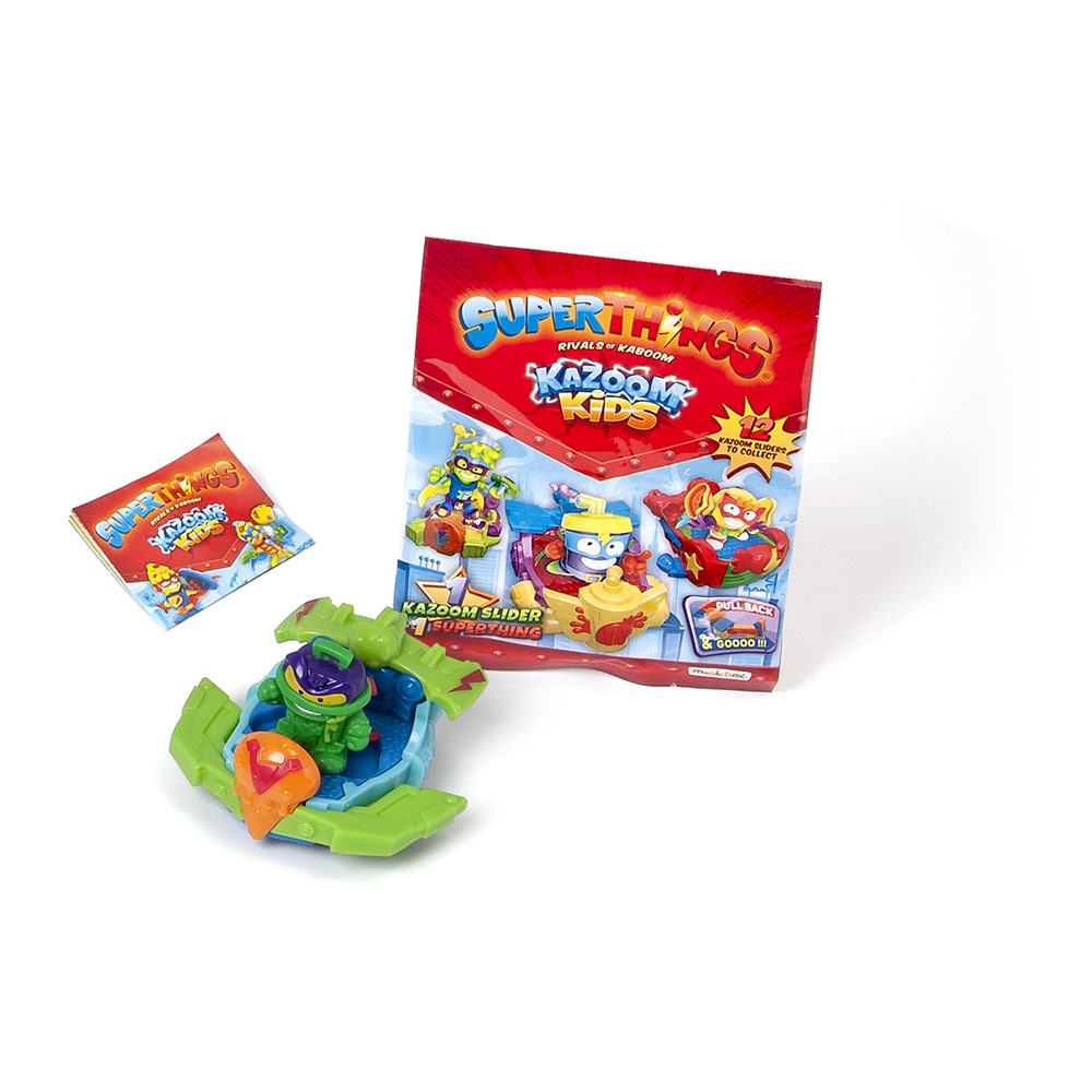 Set figurine SUPERTHINGS Kazoom Kids - Vehicul Slider SZ8003O, 3 ani+, multicolor