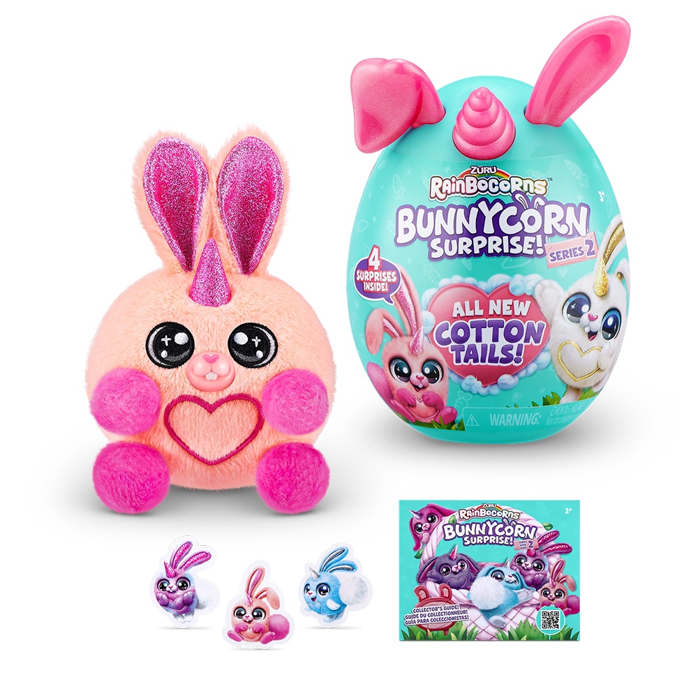 Jucarie de plus RAINBOCORNS Unicornul curcubeu Iepuras S2 ZR9280O, 3 ani+, multicolor