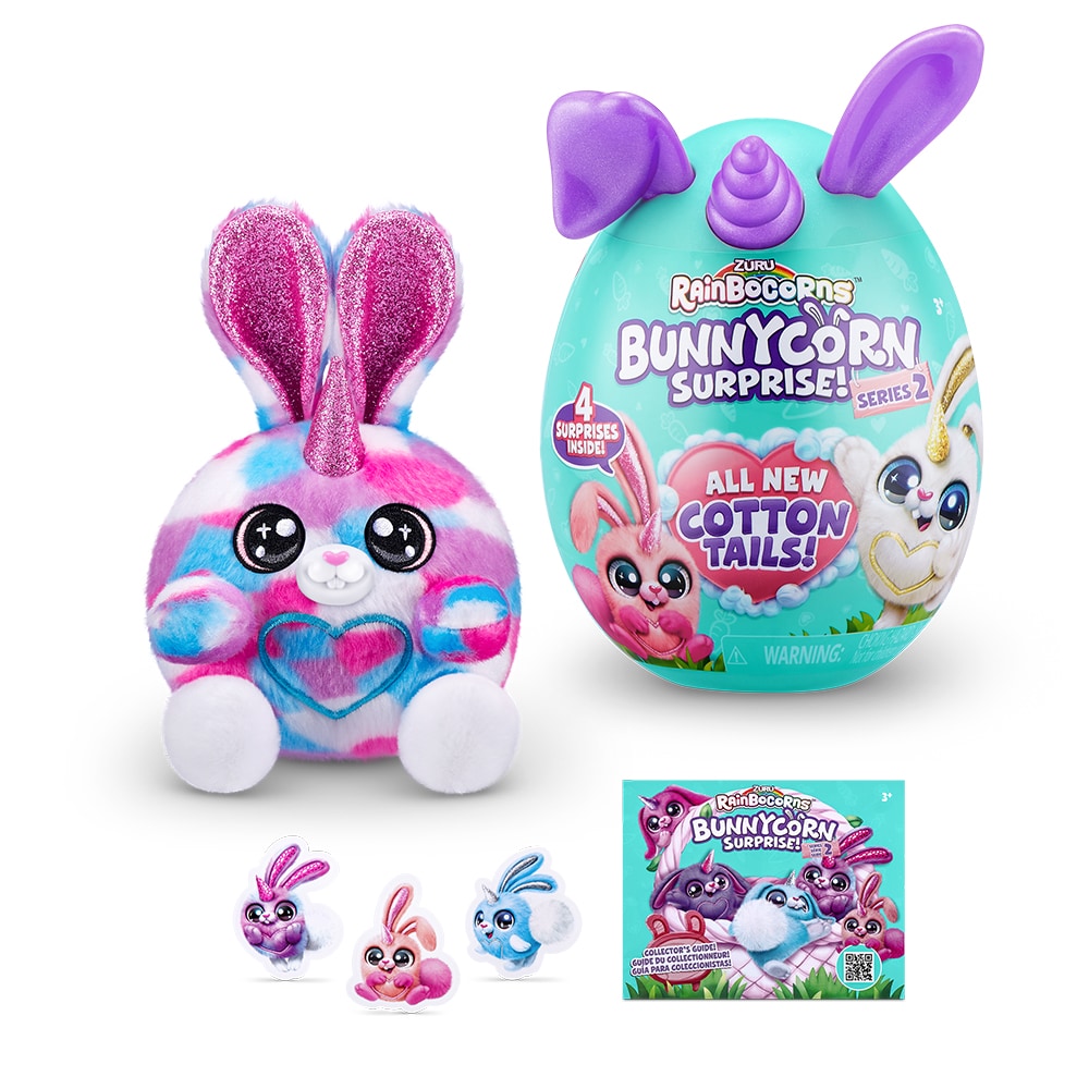 Jucarie de plus RAINBOCORNS Unicornul curcubeu Iepuras S2 ZR9280O, 3 ani+, multicolor