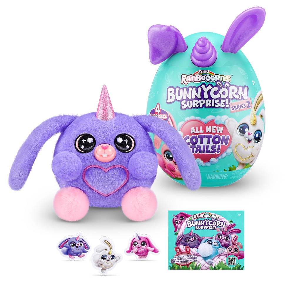 Jucarie de plus RAINBOCORNS Unicornul curcubeu Iepuras S2 ZR9280O, 3 ani+, multicolor