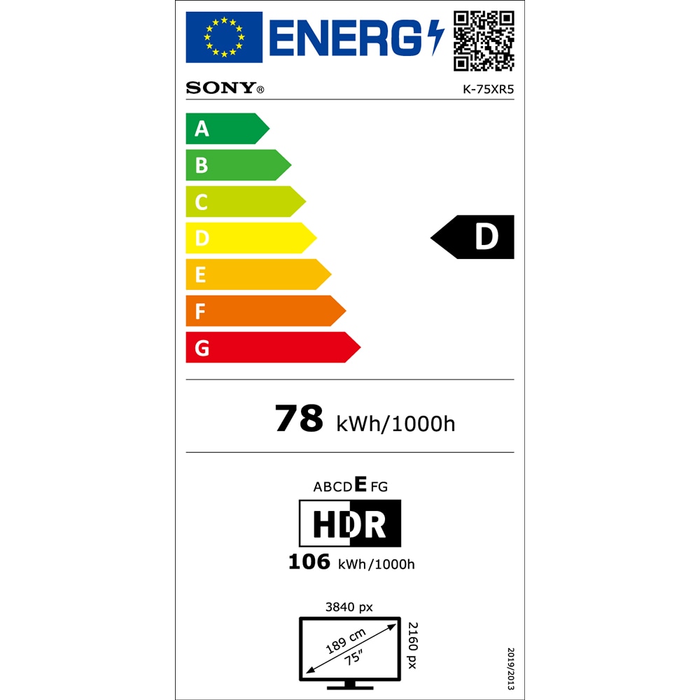 Televizor Mini LED Smart SONY BRAVIA 5 K75XR55, Ultra HD 4K, 189cm