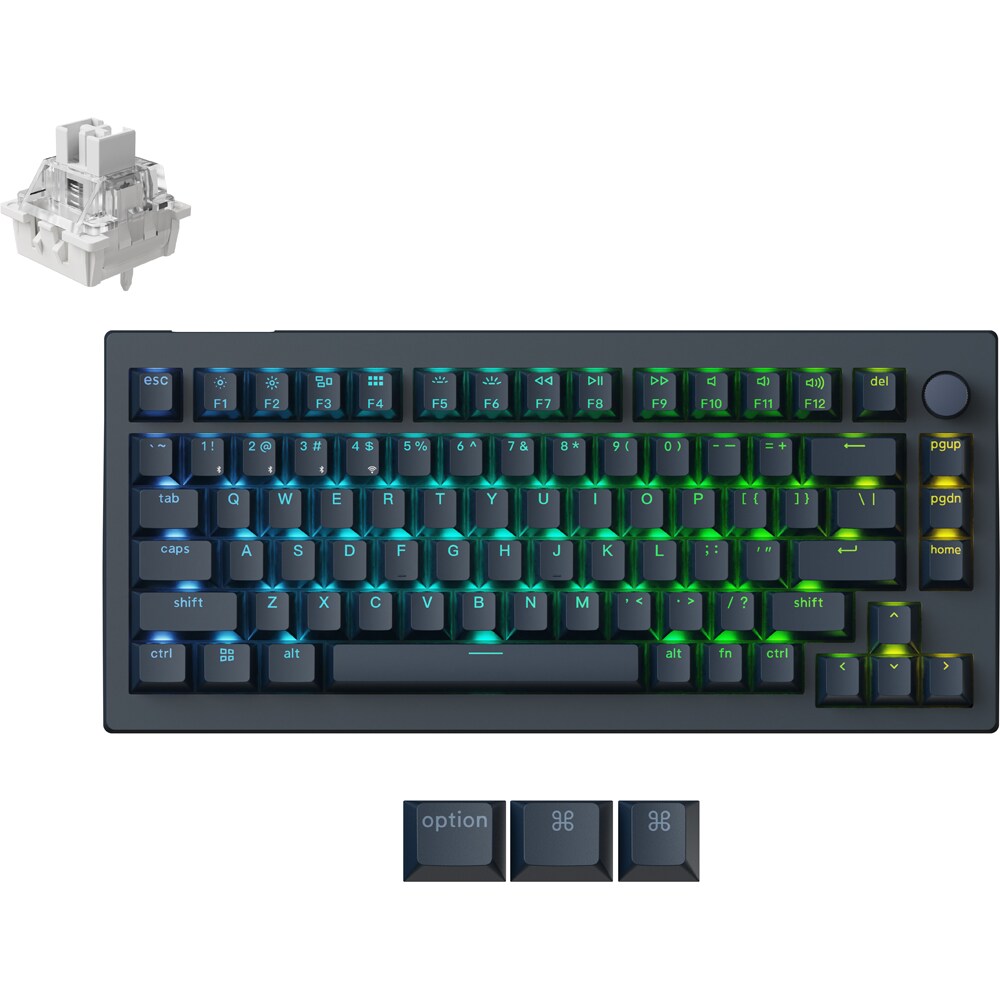 Tastatura Gaming Wireless magnetica KEYCHRON K18 He Witch Frost, Bluetooth, USB, negru