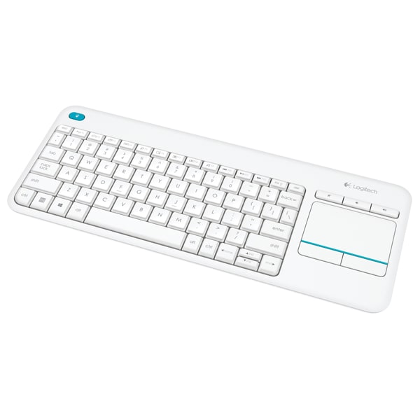 Tastatura Wireless LOGITECH Touch K400 Plus, USB, Layout US INT, alb