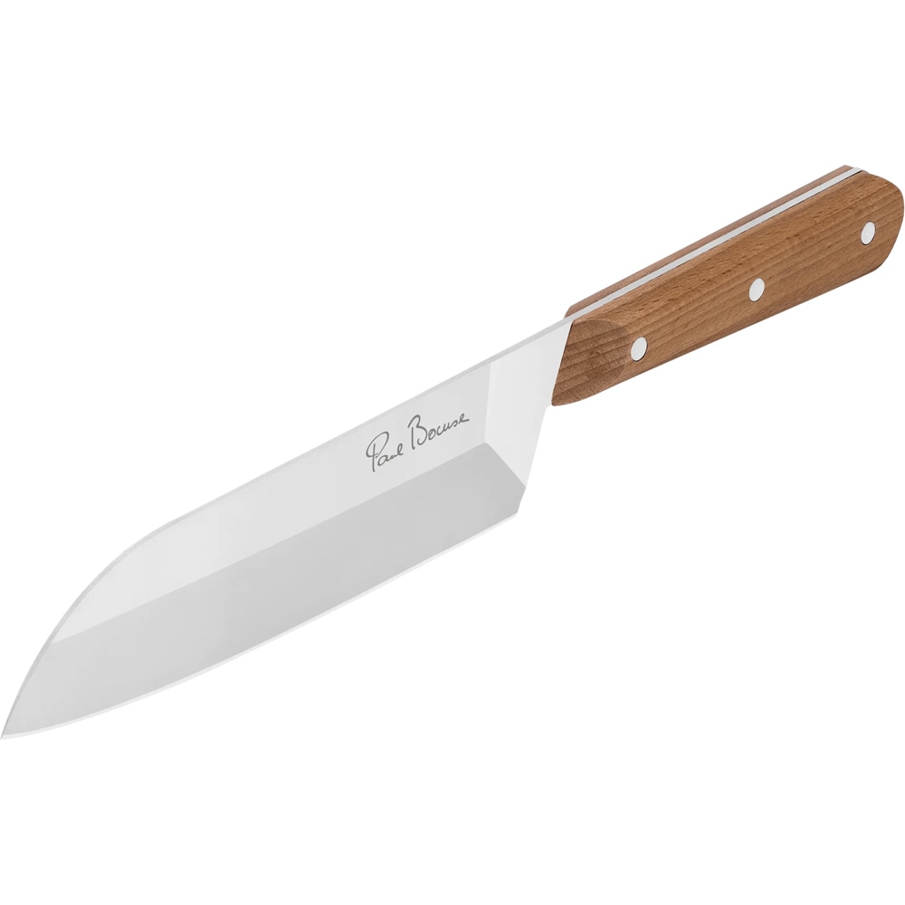 Cutit Santoku TEFAL Paul Bocuse K4221104, 16.5 cm, inox, maro