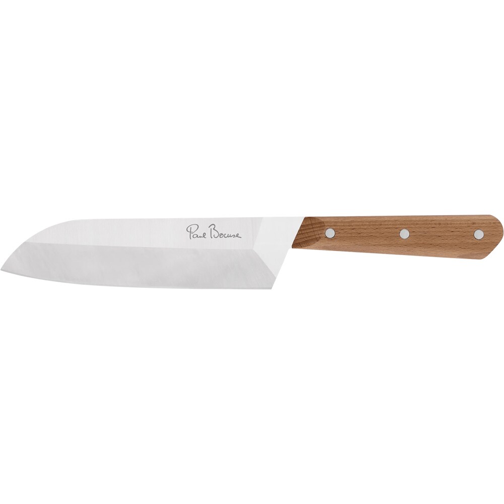 Cutit Santoku TEFAL Paul Bocuse K4221104, 16.5 cm, inox, maro