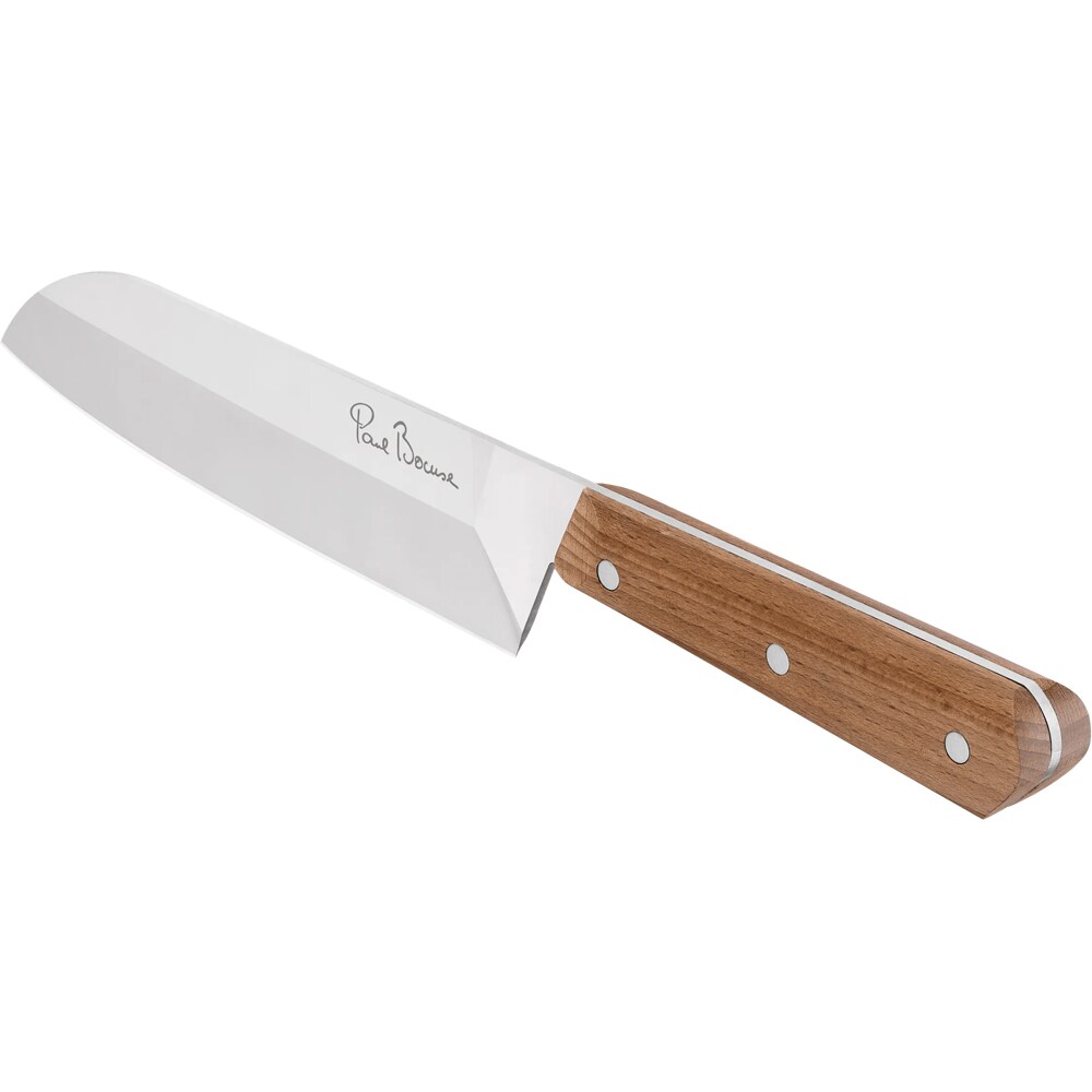 Cutit Santoku TEFAL Paul Bocuse K4221104, 16.5 cm, inox, maro