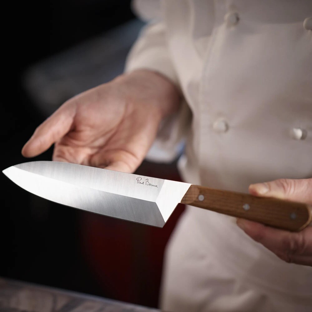 Cutit Santoku TEFAL Paul Bocuse K4221104, 16.5 cm, inox, maro