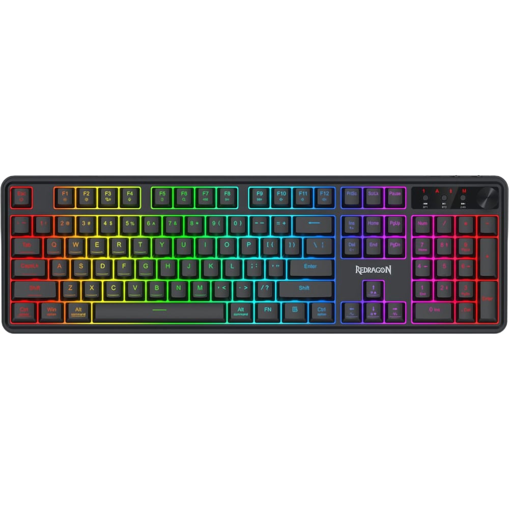 Tastatura Gaming Wireless REDRAGON Vulcano, Bluetooth, USB, Layout US, negru