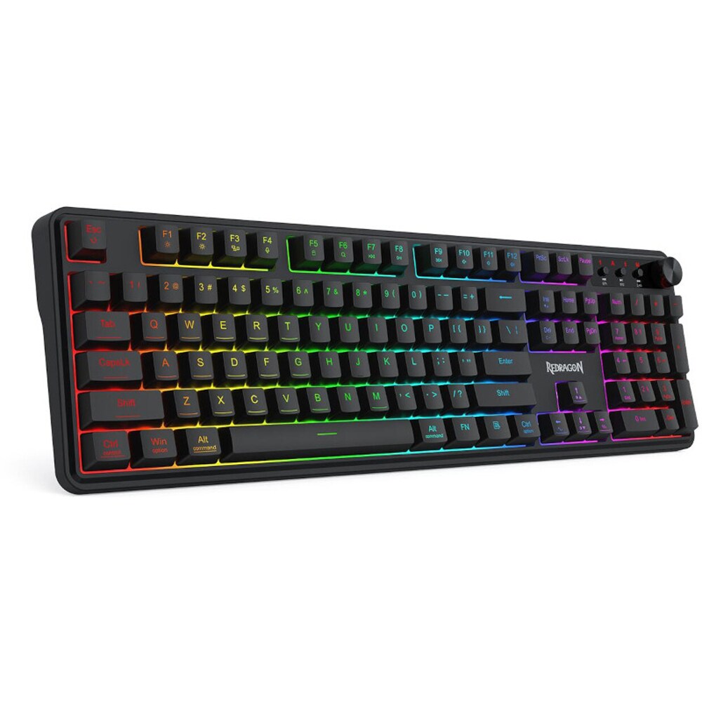 Tastatura Gaming Wireless REDRAGON Vulcano, Bluetooth, USB, Layout US, negru