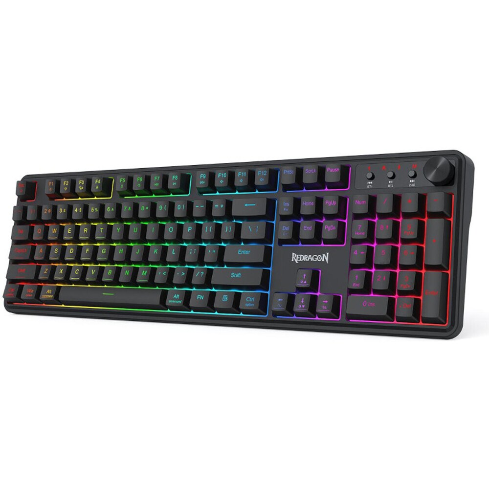 Tastatura Gaming Wireless REDRAGON Vulcano, Bluetooth, USB, Layout US, negru