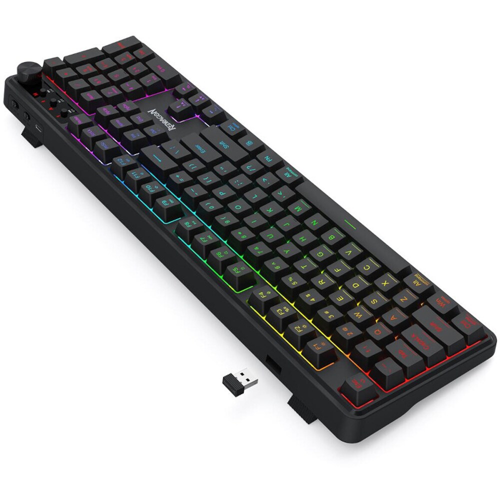 Tastatura Gaming Wireless REDRAGON Vulcano, Bluetooth, USB, Layout US, negru