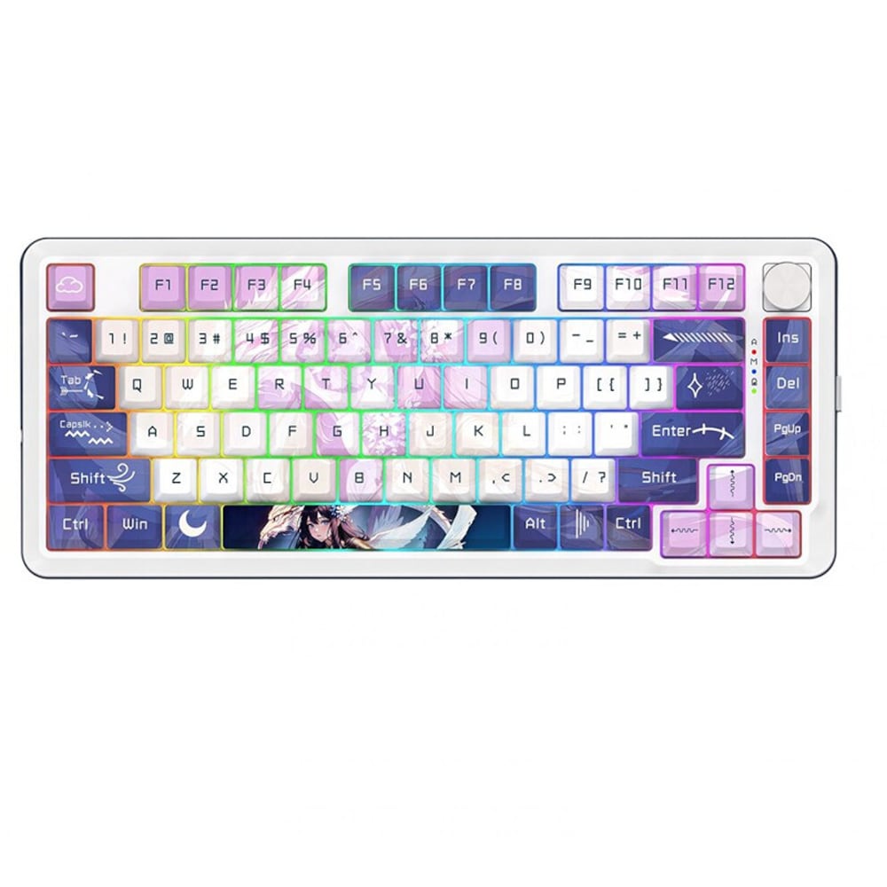 Tastatura Gaming Wireless mecanica REDRAGON Cyrus Pro, Bluetooth, USB, Layout US, alb