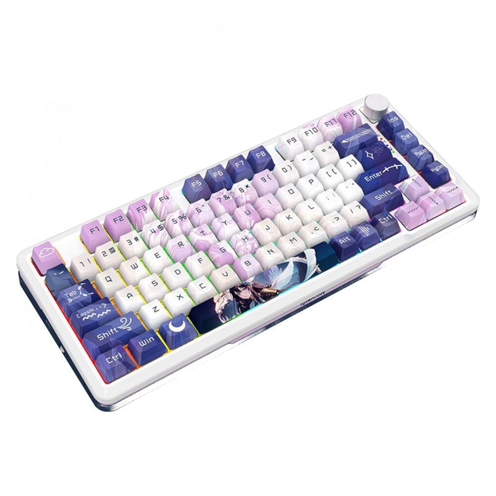 Tastatura Gaming Wireless mecanica REDRAGON Cyrus Pro, Bluetooth, USB, Layout US, alb