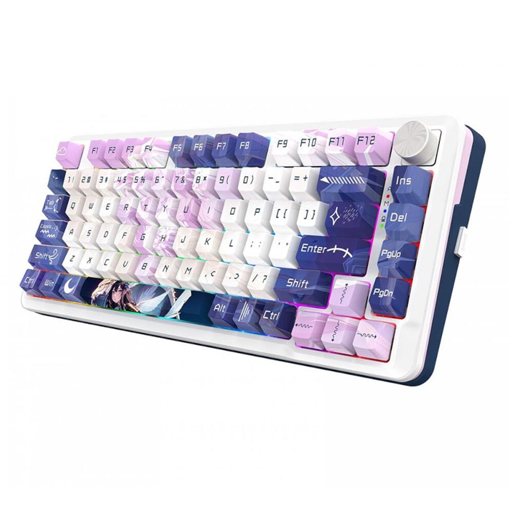 Tastatura Gaming Wireless mecanica REDRAGON Cyrus Pro, Bluetooth, USB, Layout US, alb