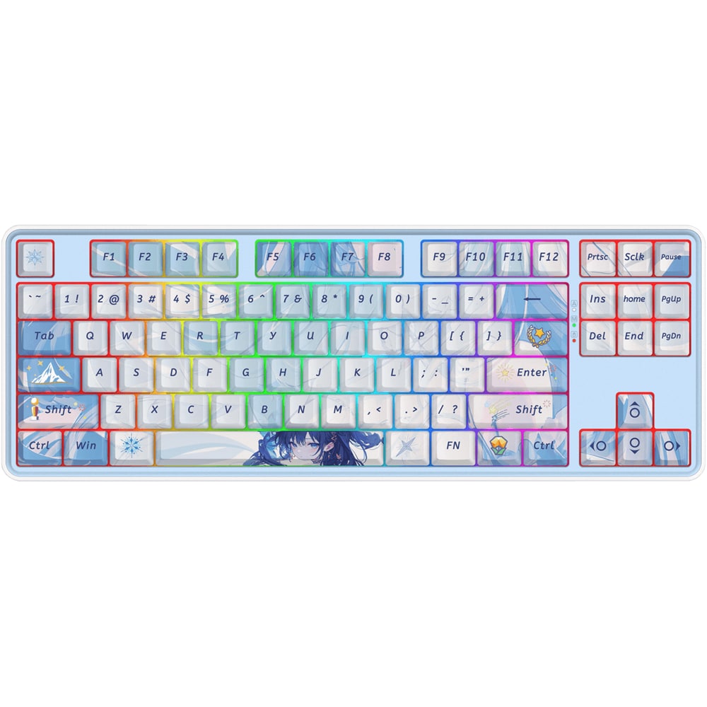 Tastatura Gaming Wireless mecanica REDRAGON Star Blade K707 Pro, Bluetooth, USB, Layout US, alb