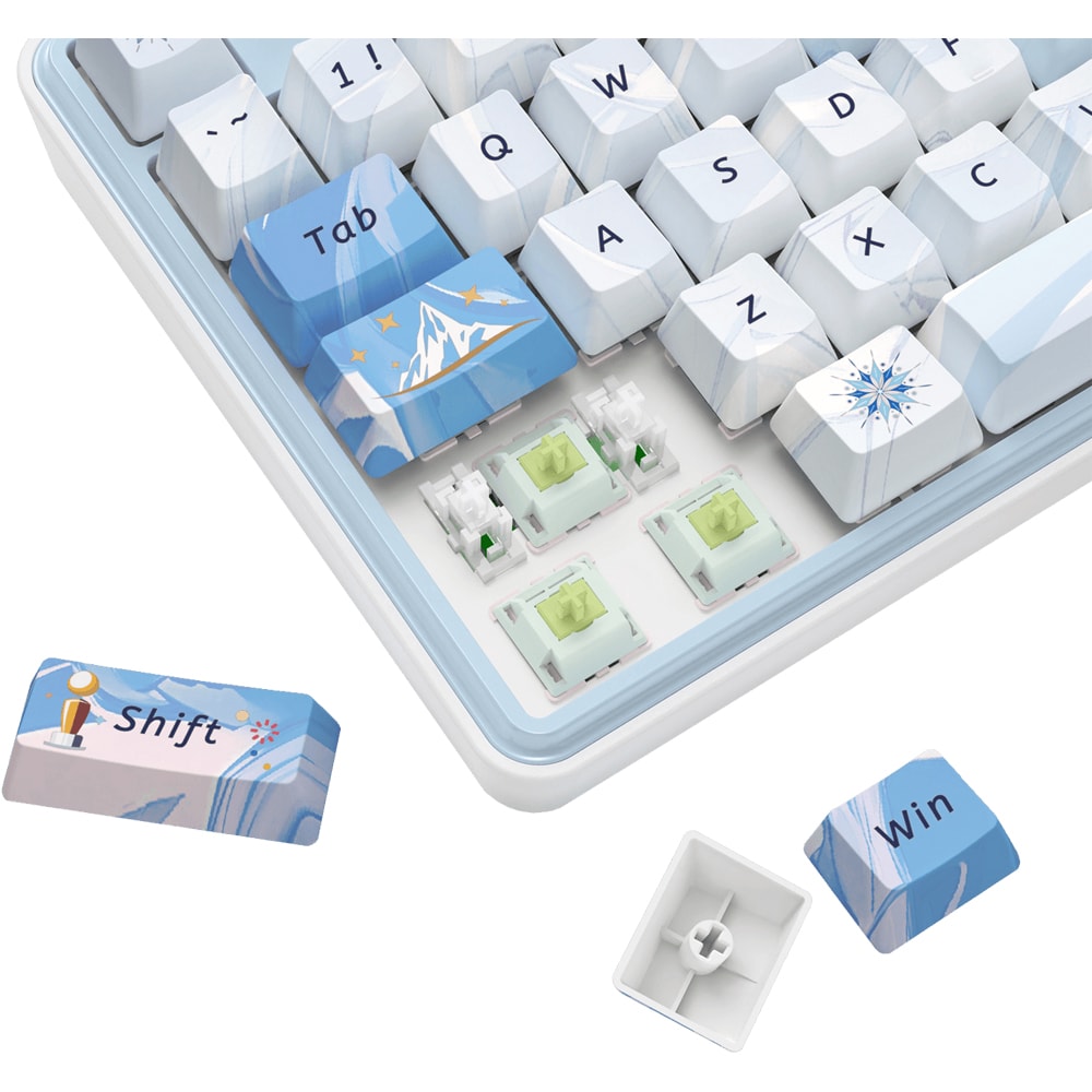 Tastatura Gaming Wireless mecanica REDRAGON Star Blade K707 Pro, Bluetooth, USB, Layout US, alb