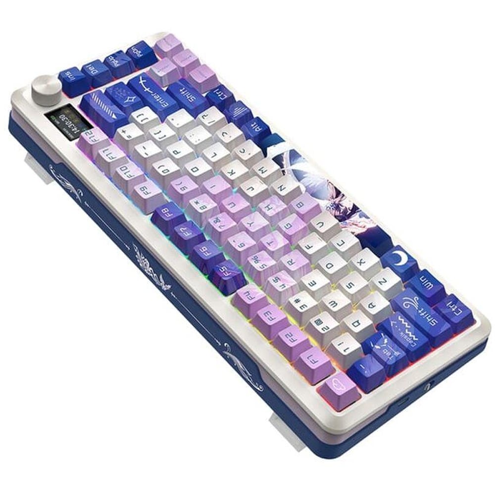 Tastatura Gaming Wireless mecanica REDRAGON Eclipse Pro, Bluetooth, USB, Layout US, alb