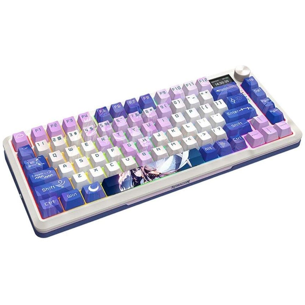 Tastatura Gaming Wireless mecanica REDRAGON Eclipse Pro, Bluetooth, USB, Layout US, alb