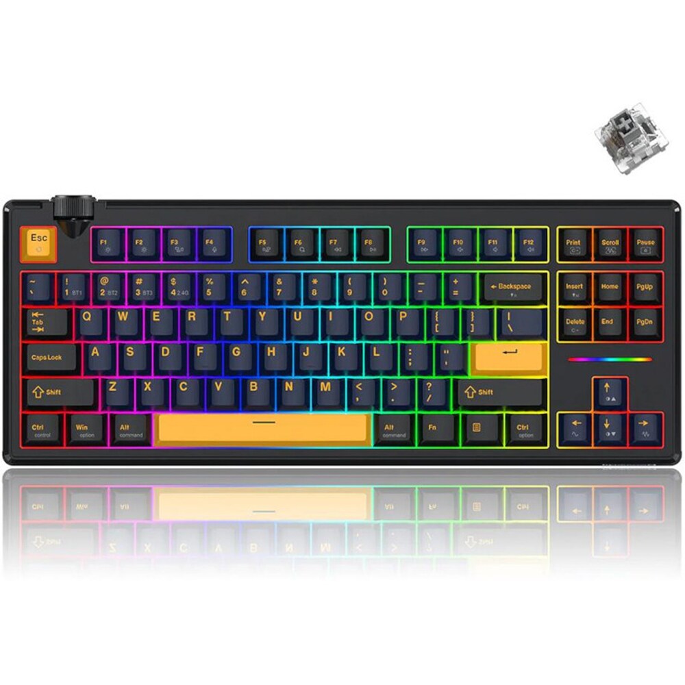 Tastatura Gaming Wireless mecanica REDRAGON Cyclone Pro TKL, Bluetooth, USB, Layout US, negru
