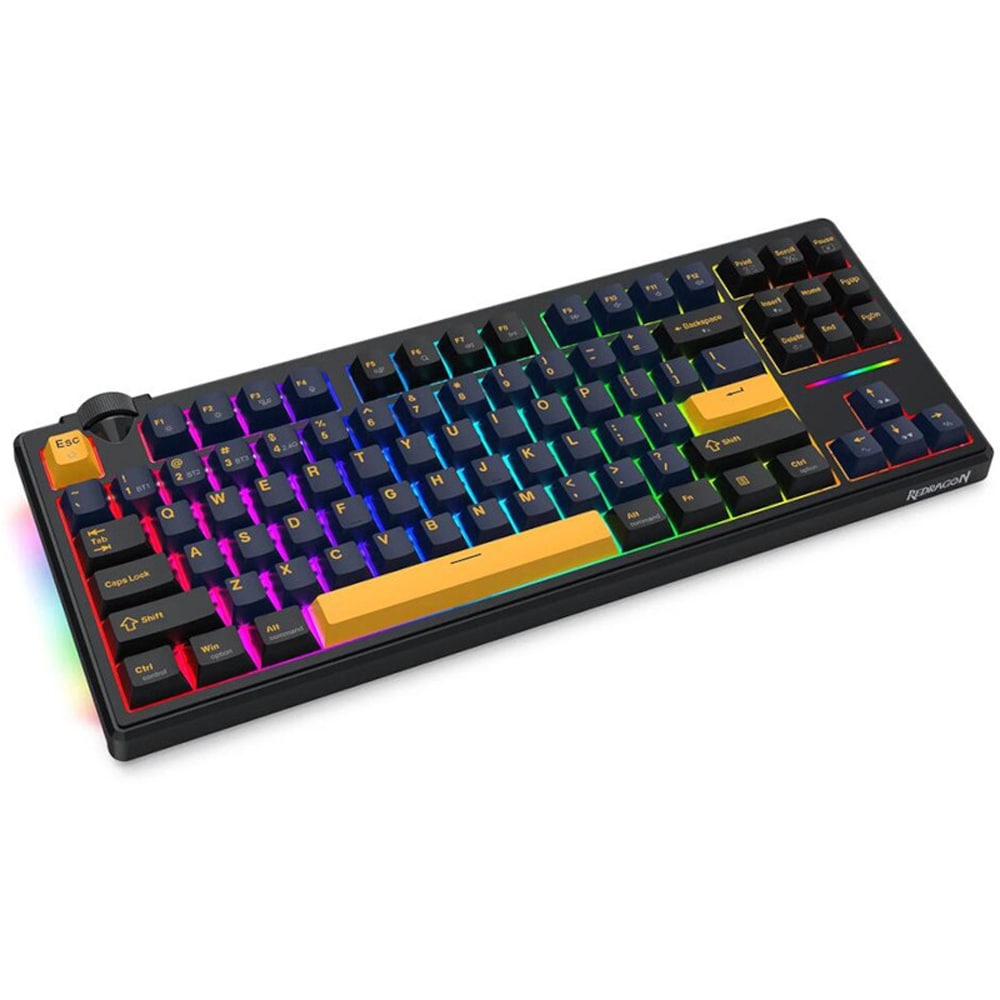 Tastatura Gaming Wireless mecanica REDRAGON Cyclone Pro TKL, Bluetooth, USB, Layout US, negru
