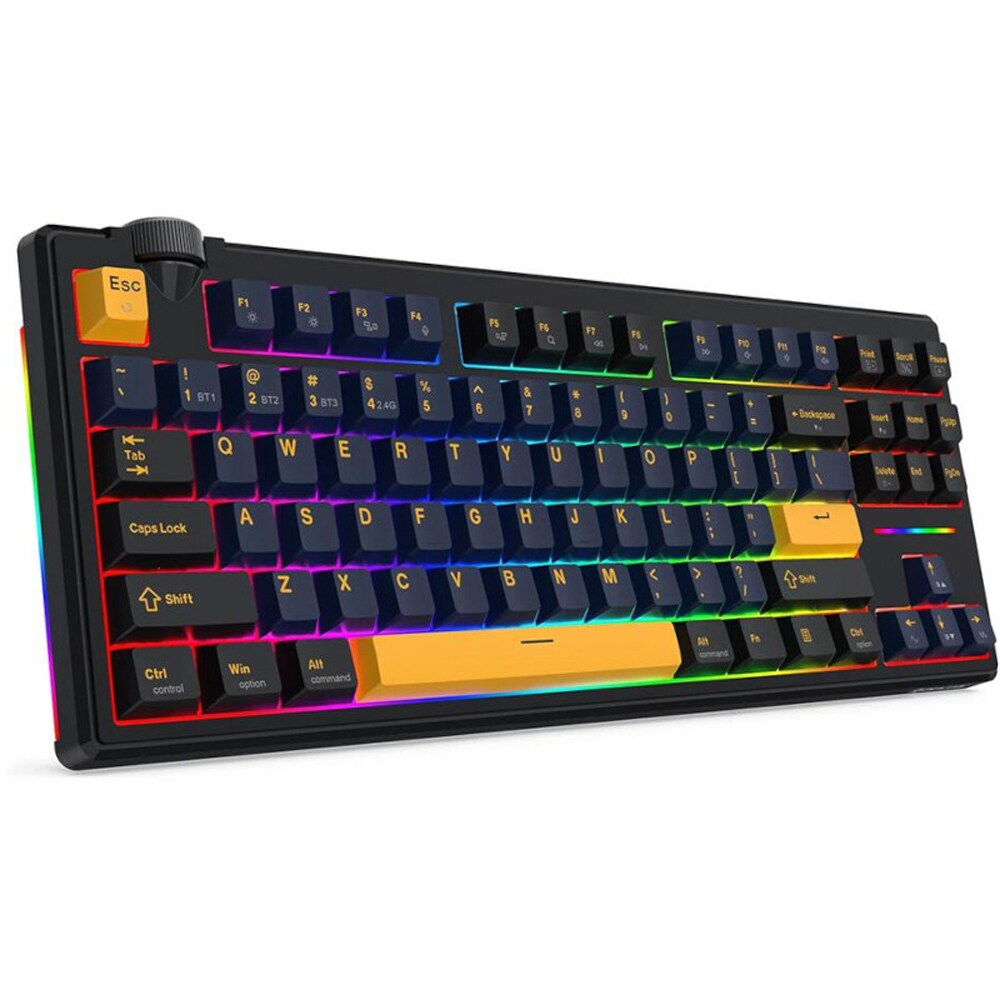 Tastatura Gaming Wireless mecanica REDRAGON Cyclone Pro TKL, Bluetooth, USB, Layout US, negru