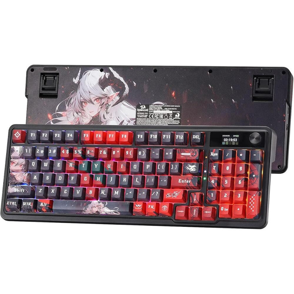 Tastatura Gaming Wireless mecanica REDRAGON Artemis Pro, Bluetooth, USB, Layout US, negru