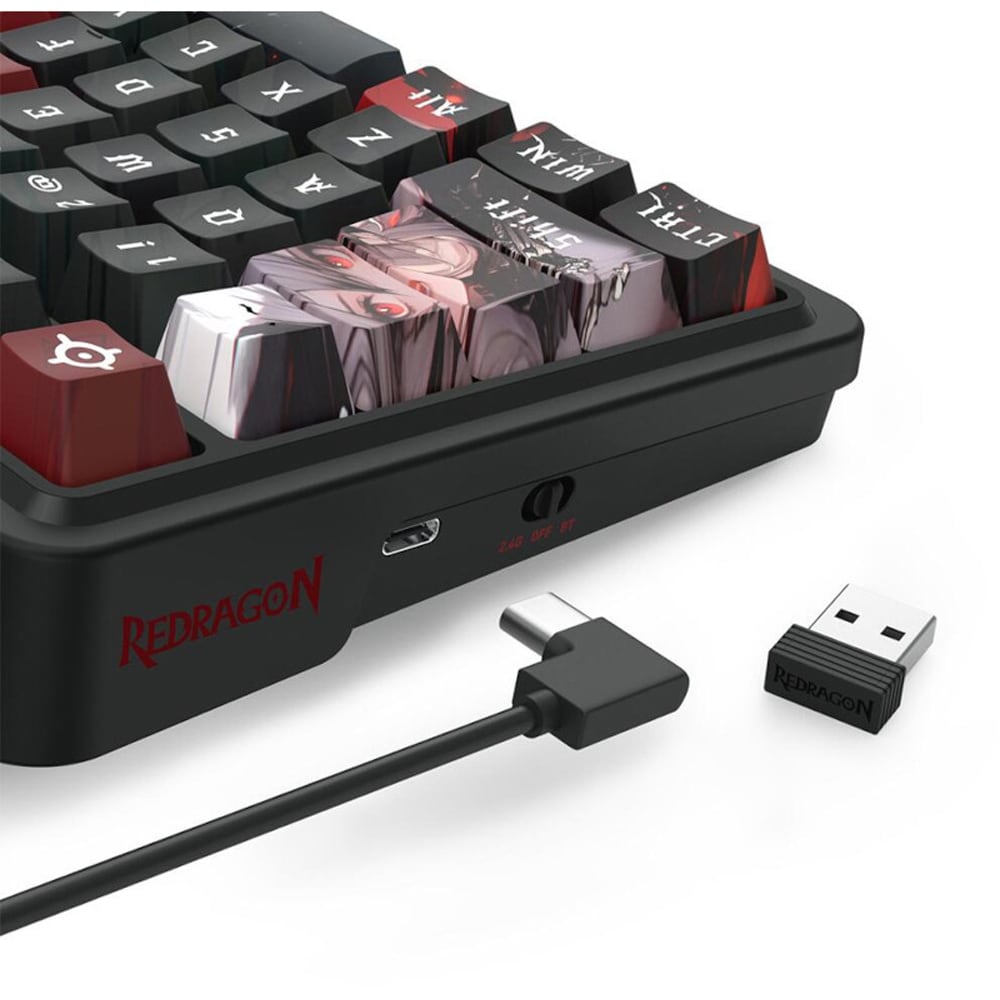 Tastatura Gaming Wireless mecanica REDRAGON Artemis Pro, Bluetooth, USB, Layout US, negru