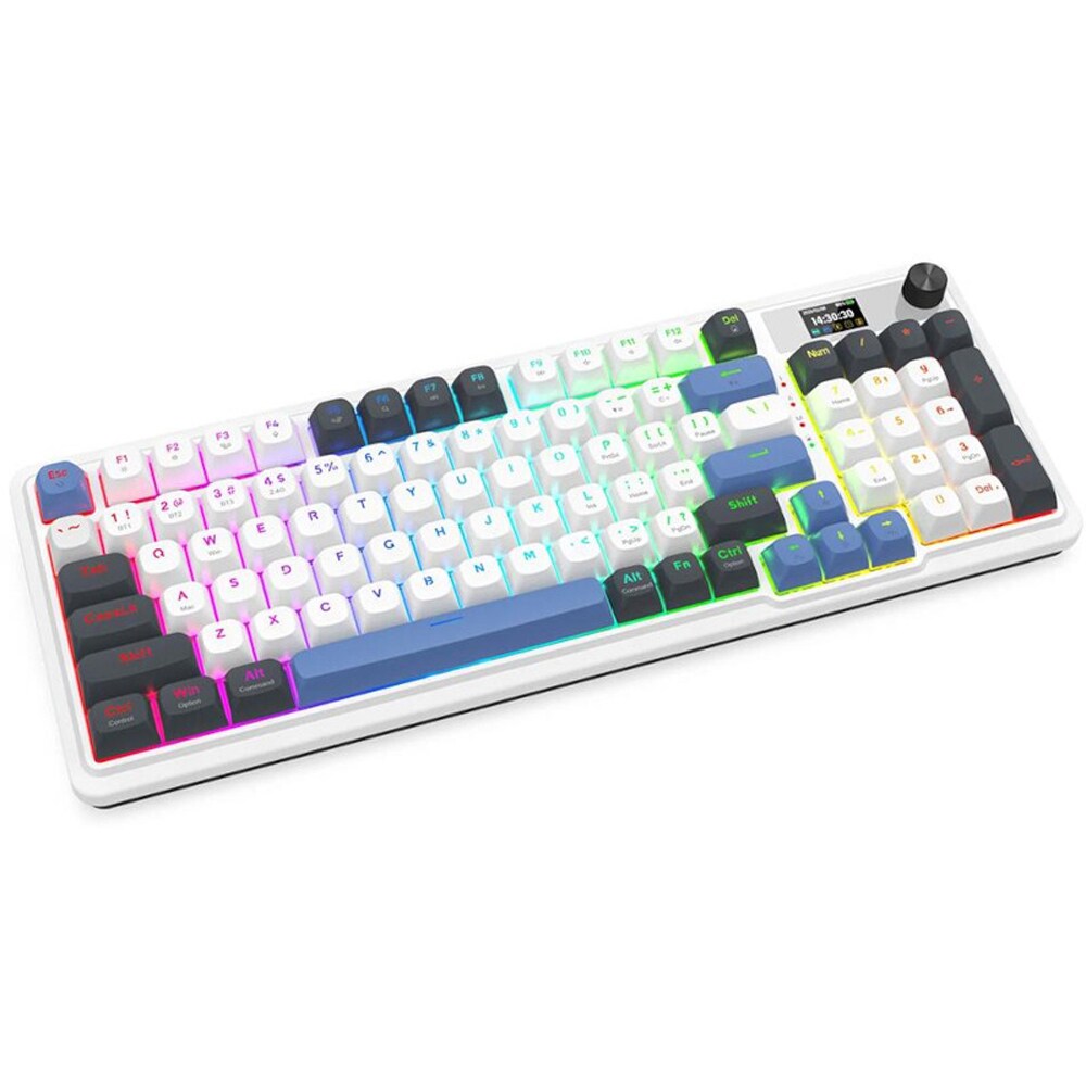 Tastatura Gaming Wireless mecanica REDRAGON Galatin Pro, Bluetooth, USB, Layout US, alb