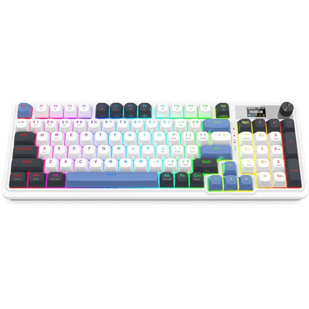 Tastatura Gaming Wireless mecanica REDRAGON Galatin Pro, Bluetooth, USB, Layout US, alb