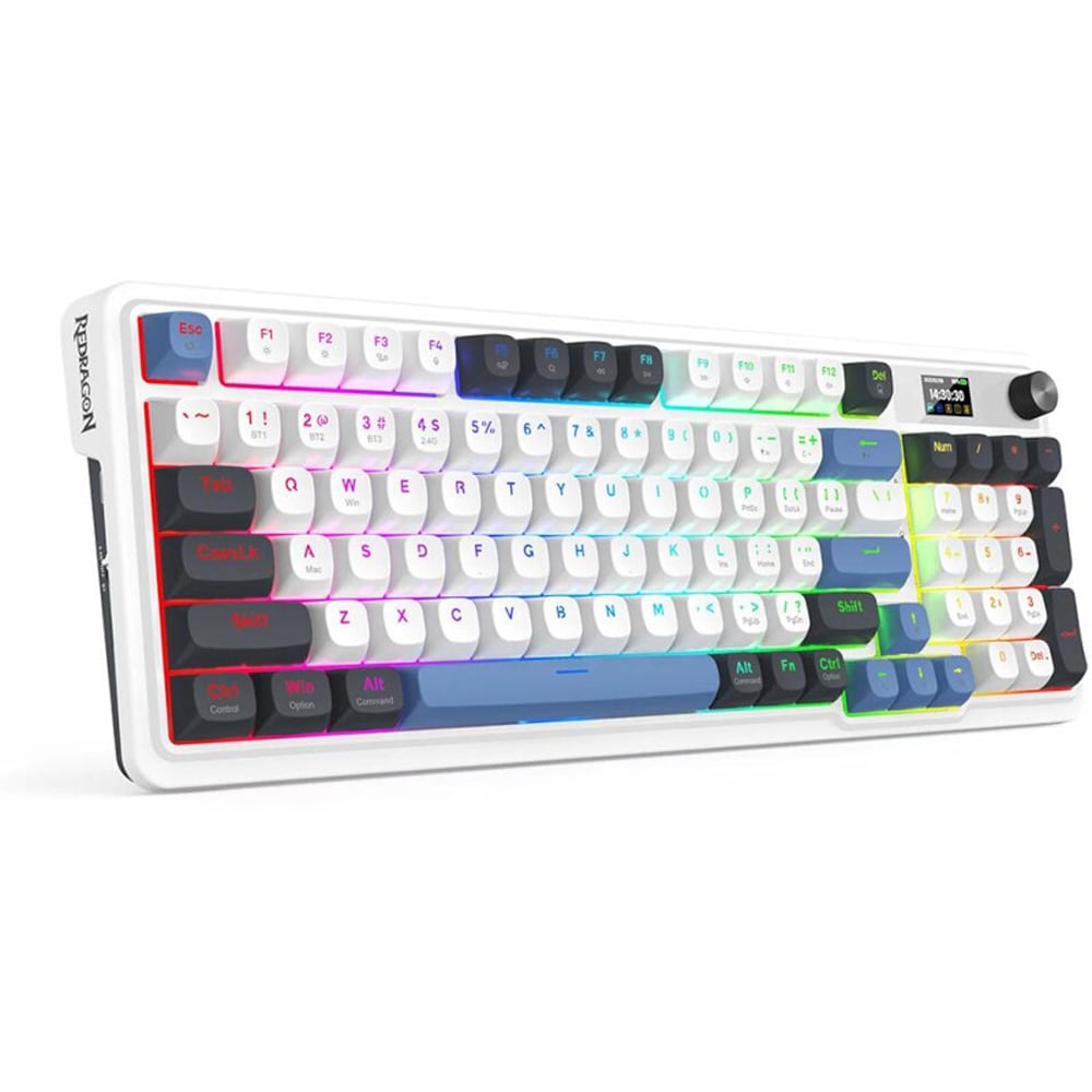 Tastatura Gaming Wireless mecanica REDRAGON Galatin Pro, Bluetooth, USB, Layout US, alb