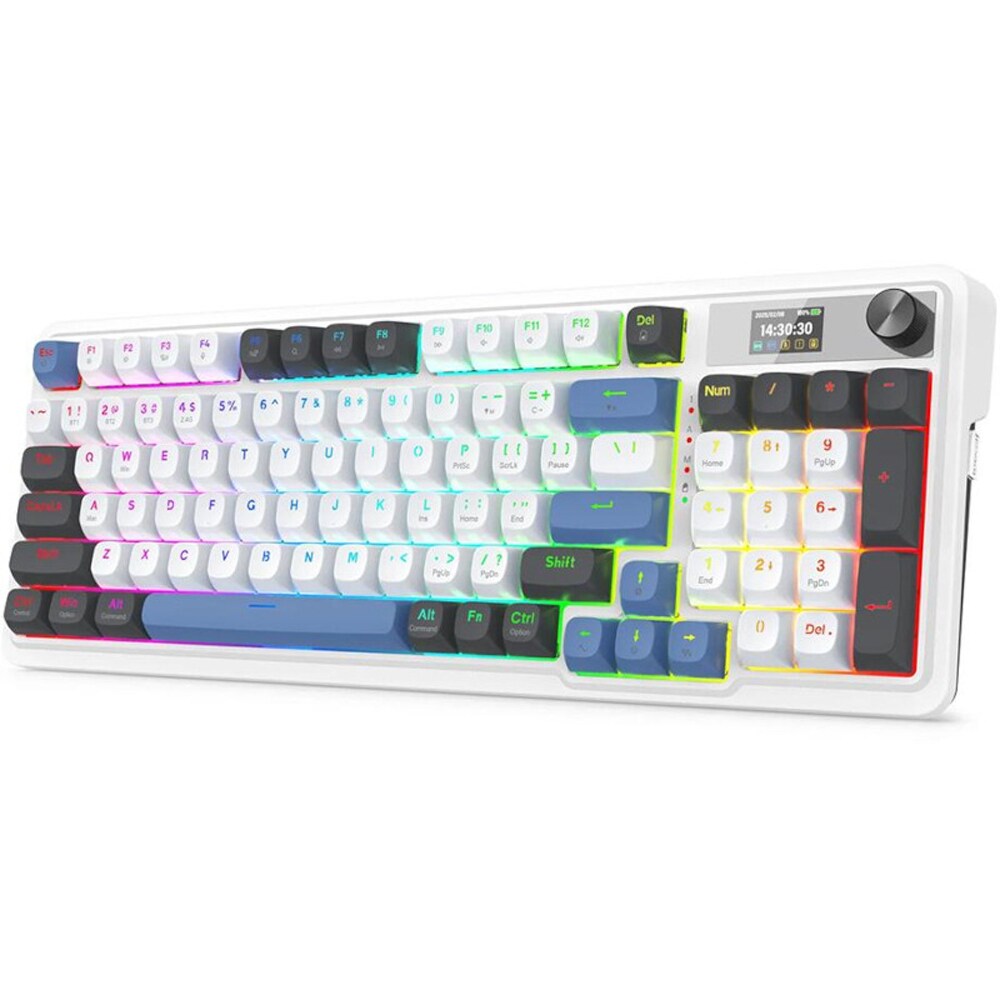 Tastatura Gaming Wireless mecanica REDRAGON Galatin Pro, Bluetooth, USB, Layout US, alb
