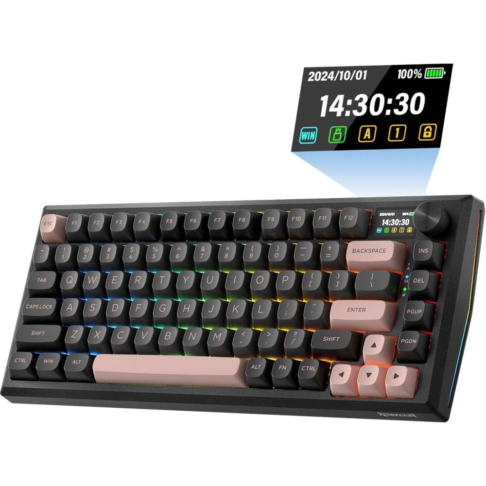Tastatura Gaming Wireless mecanica REDRAGON Eclipse K720 Pro, Bluetooth, USB, Layout US, negru